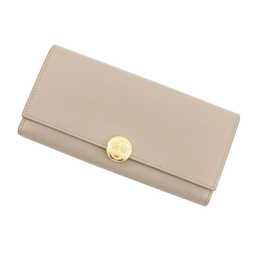Loewe Anagram Pebble Continental Wallet Beige Cream